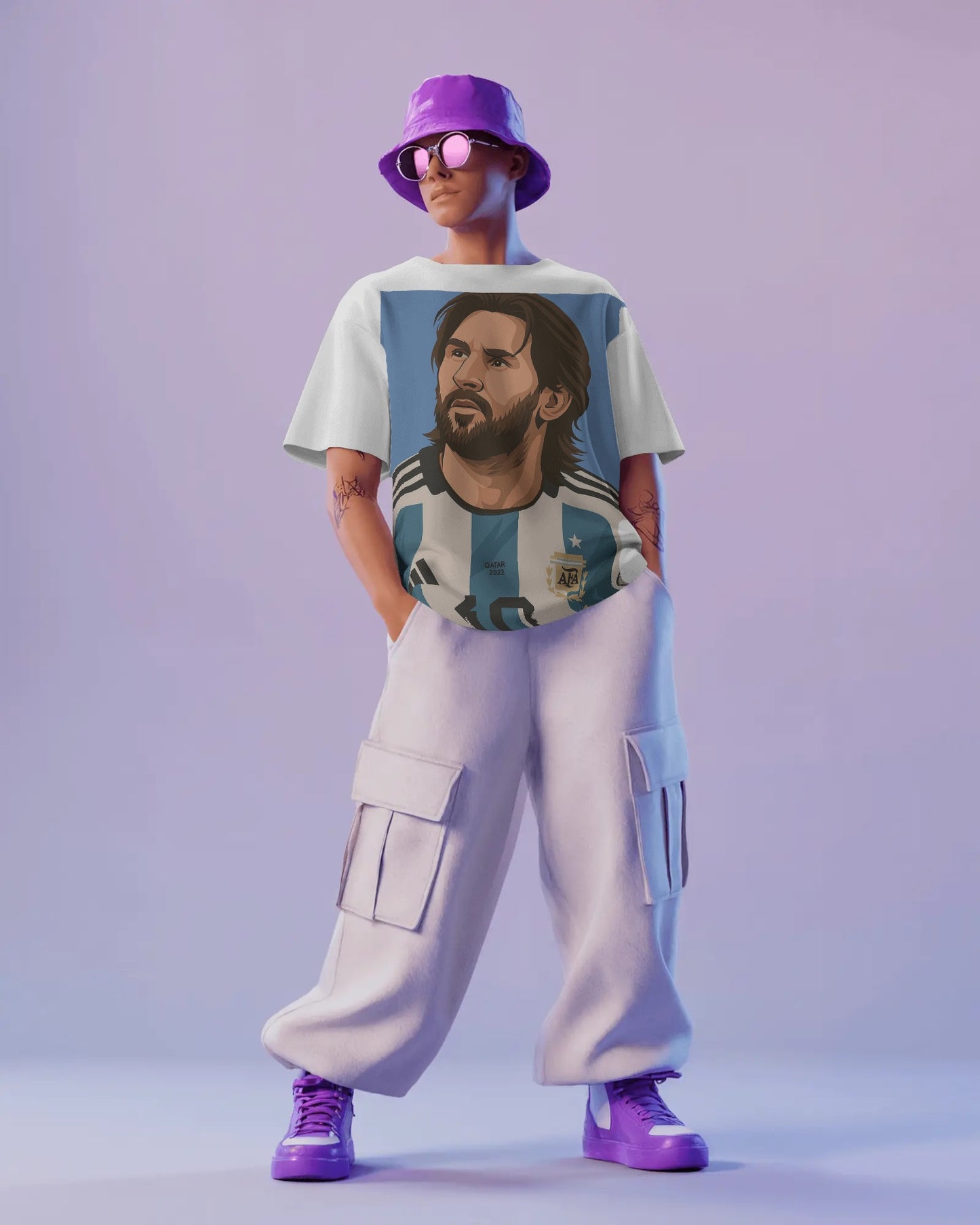 The GOAT Streetwear: Messi Graphic T-Shirt Mockup