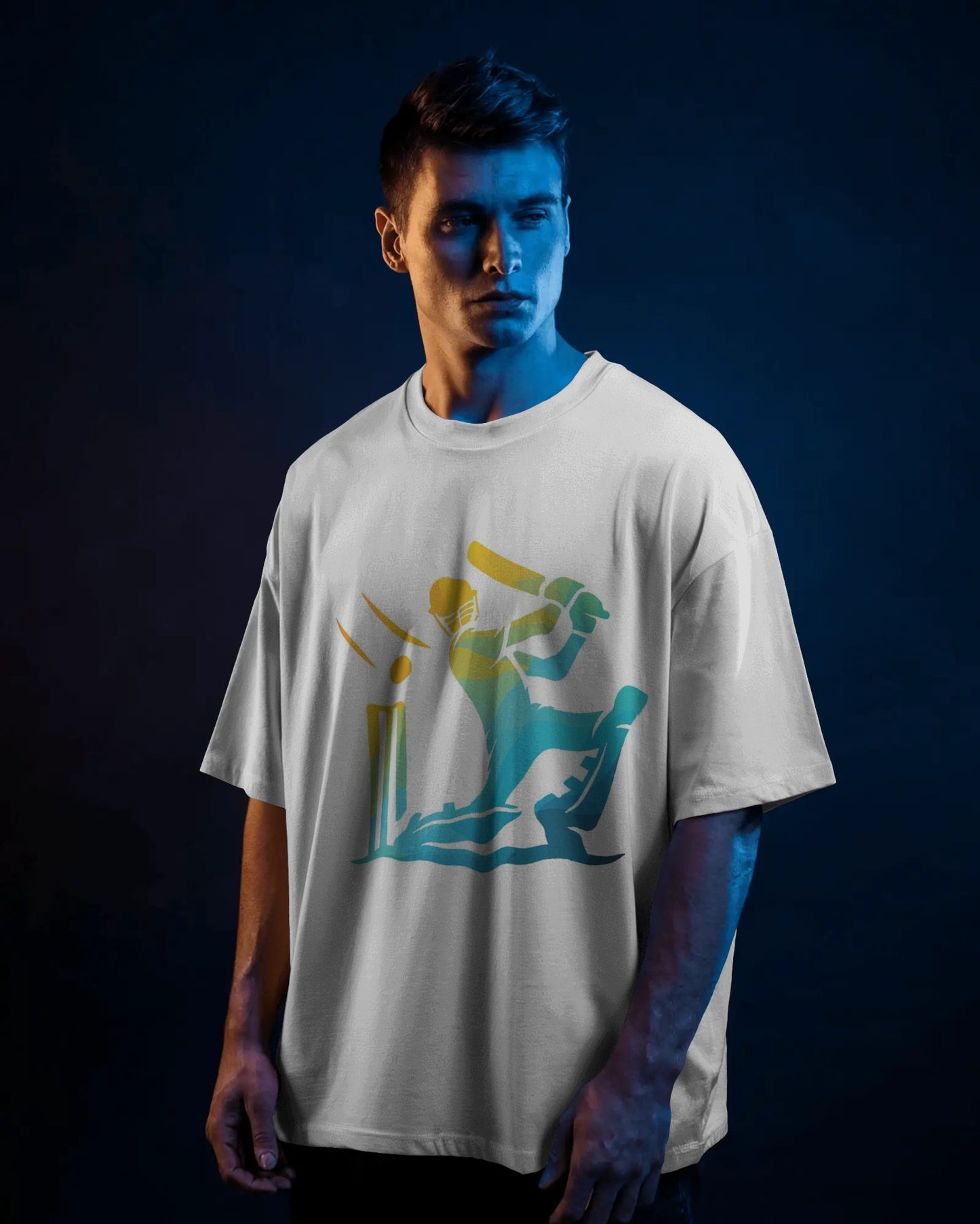 Dynamic Cricket Batter T-Shirt Mockup